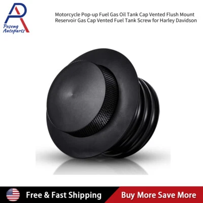 Tapa de gasolina del tanque de combustible ventilado emergente montaje empotrado negro apta para Harley tipo tornillo Foto 1 de 4
