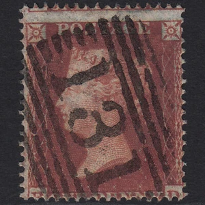 M12_08 GB QV 1854 1d PLUM PLATE 186 SG17-C1(4) BD FU EDINBURGH 131 CAT£1500 - Picture 1 of 2