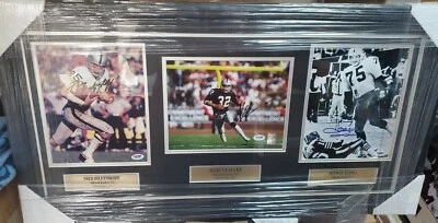 Framed & Matted Autograph Raiders Howie Long Allen Biletnikoff 8x10 Collage PSA - Image 1 of 4