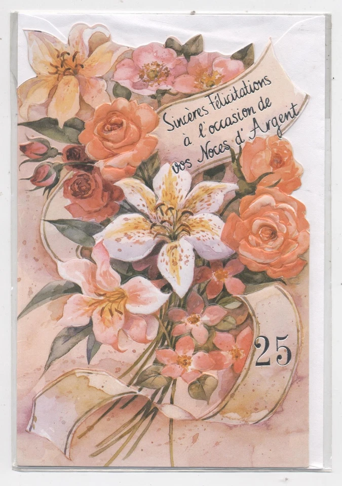 Nuovo Carte Matrimonio Argento + Busta 10 Schede Acquistato - Immagine 1 di 1