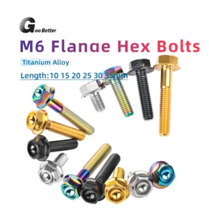 Titanium Bolt M6 Flange Hex Screw 10 15 20 25 30 35 for Motorcycle Modification - Picture 1 of 15