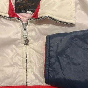 Vintage Sears Sport Center Herren große Farbblock Zwei-Wege-Reißverschluss Gürtel Jacke - Bild 1 von 10