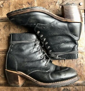 Red Wing Clara Black Leather Heeled Boots Size 7 B Heritage 3405 Moc Toe USA - Picture 1 of 16