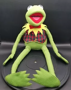 EDEN Muppets Kermit Frog 1998 Peluche Giocattolo Gilet Fiocco Cravatta 22 Pollici Vacanze Natale - Foto 1 di 8