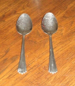 LOT of 2 Tablespoon Serving Spoons 7.25" ROYAL HOUSEHOLD STAINLESS 18-10 RHH9 - Picture 1 of 5