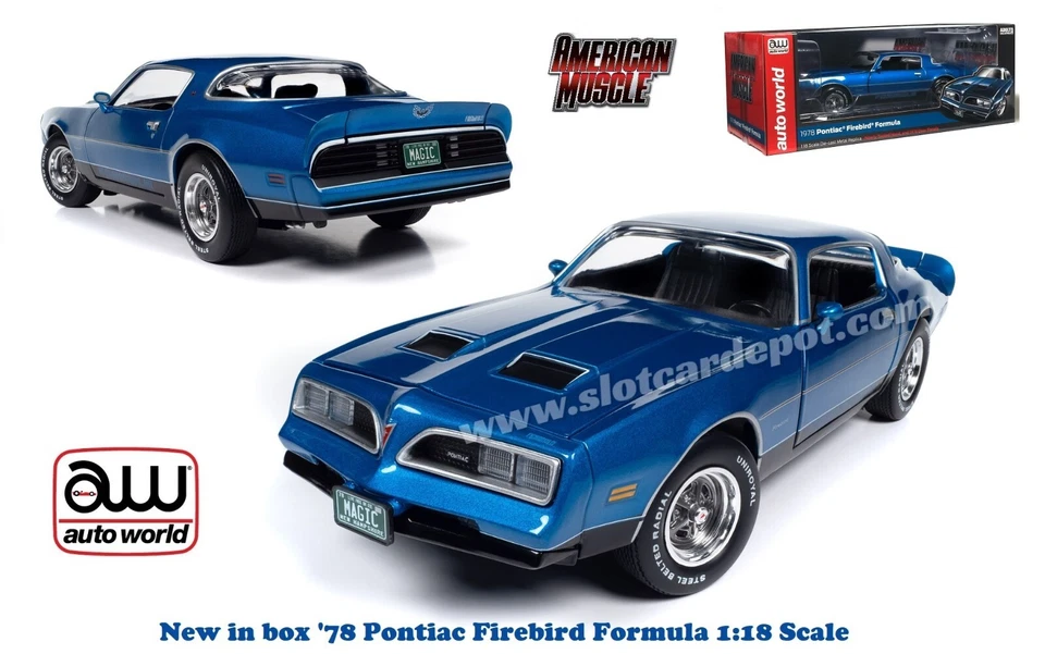 Auto World American Muscle 1978 Pontiac Firebird Formula Blue 1/18 AMM1331
