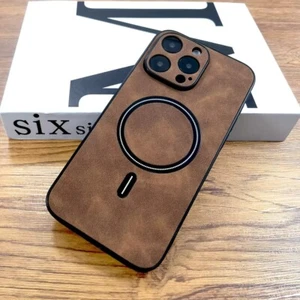 iPhone Hülle, PU Leder Case, Modelle 11 12 13 bis 16, MagSafe, Wireless Charging - Bild 1 von 10