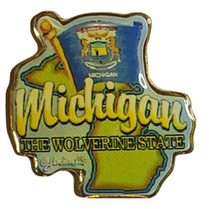 United States US State of MICHIGAN THE WOLVERINE STATE Hat Pin Lapel Pin - Picture 1 of 1