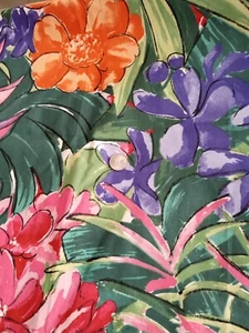 Tropical Hawaiian Floral Cotton Fabric Large Scale 2+ Yards - Picture 1 of 3