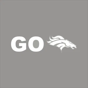 Go Denver Broncos 1 Color NFL Window Wall Vinyl Decal Sticker - Picture 1 of 5