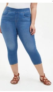 Torrid Pull On Crop Lean Jean Skinny Light Stretch Womens Jeans Size 3 - Picture 1 of 11