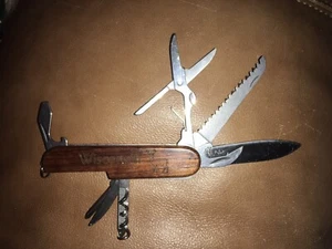Vintage Advertising Pocket Knife Austin Wisconsin Deer 11 Function - Picture 1 of 10
