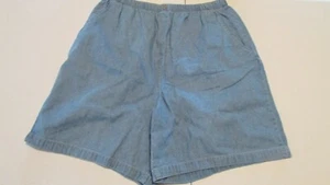 Pantalones Cortos Para Mujer L Cintura Elástica Azul Jean Denim POR Croft & Barrow - Imagen 1 de 3