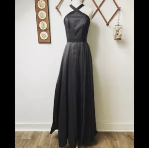 NWT Fame And Partners Black Full Length Formal Gala Evening Dress Size 4 - Picture 1 of 8