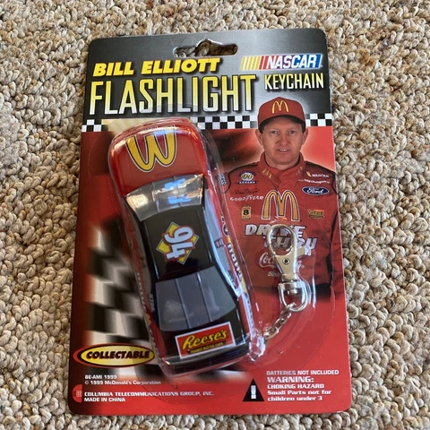 NASCAR Bill Elliott Flashlight Keychain 1999 in Package, McDonald's Co Cover