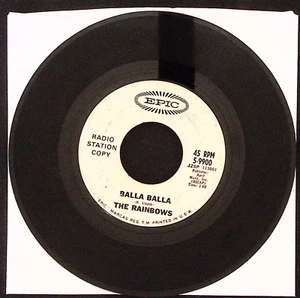 THE RAINBOWS JU JU HAND/BALLA BALLA PROMO EPIC RECORDS PROMO VINYL 45 VG 41-155 - Picture 1 of 2