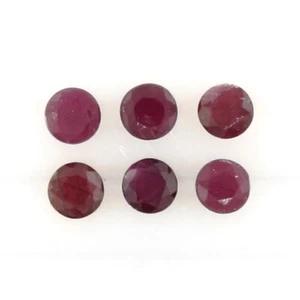RUBY 2.5 MM ROUND CUT COMMERCIAL EARTH MINED AND TREATED 10 PC SET F-4491 - Picture 1 of 1