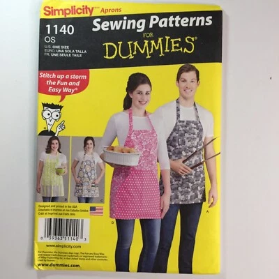 Simplicity 1140 Mens Ladies Classic Easy Apron Pockets Bib New Uncut Pattern - Image 1 of 4