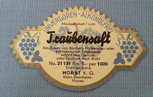 old juice label Sample label Bottle neck label Fruit juice Traubensaft 1920er - Picture 1 of 2