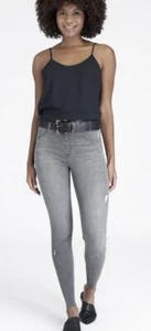 SPANX Grey Vintage Distressed Ankle Skinny Jeans High Rise Raw Hem XLARGE - Bild 1 von 6