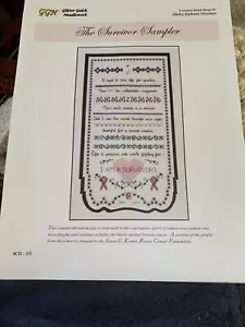 The Survivor Sampler Breast Cancer Cross Stitch Chart - Picture 1 of 3