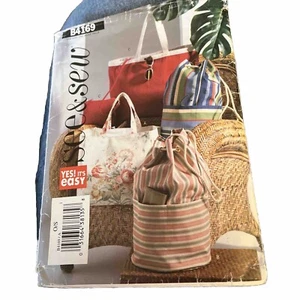 See & Sew B4169 One Size Totes Beach Bags Groceries Sewing Pattern Some Cut - Picture 1 of 4