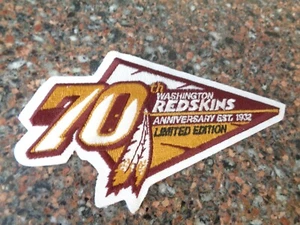 Washington Redskins 70th Anniversary 2002 Team Patch Cloth Limited Authentic New - Picture 1 of 3