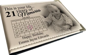 Personalisiertes Fotoalbum 21. Geburtstag, Andenken Erinnerungsbuch, jedes Design gedruckt - Bild 1 von 12