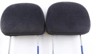 2002-2005 Dodge Ram 1500 2500 Front Seat Headrests Black Pattern Cloth Set Pair - Picture 1 of 8