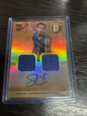2014-15 GOLD STANDARD SPENCER DINWIDDIE RC Dual JERSEY AUTO /149 Autograph SP - Image 1 of 2