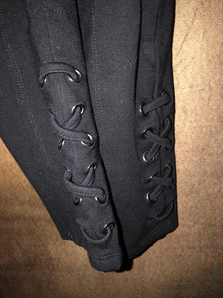 Leggings ROMEO & JULIET Couture M con cordones al tobillo elásticos NEGROS 🧡 Foto 1 de 4