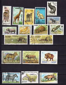 les animaux sauvages un lot de 15 timbres /TE5553 - Imagen 1 de 1