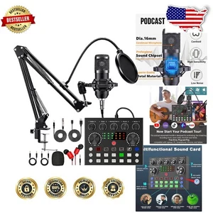Professional Podcast Bundle: Condenser Microphone and Voice Mixer for Creators - Picture 1 of 9