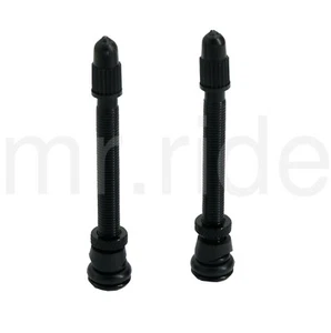 1 Pair Bike Bicycle Tubeless Removable Valve Stem + Core Black Anodized 58mm - Picture 1 of 6