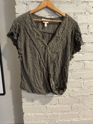 Jessica Simpson Nursing Olive Green Top Medium - Image 1 of 4