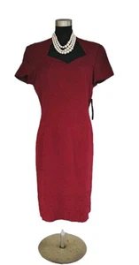 Donna Morgan Dress Sz 14 Evening Wedding MOB Brocade Burgundy Red Sheath XL NEW - Picture 1 of 5