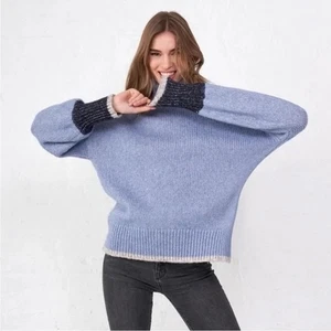 LA LIGNE NYC Cozy Oversized Blue Turtleneck Sweater XS - Picture 1 of 11