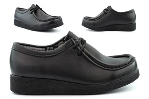 Zapatos escolares de cuero recubierto para niños talla 3 talla 4 talla 5 talla 6 negros - Imagen 1 de 5