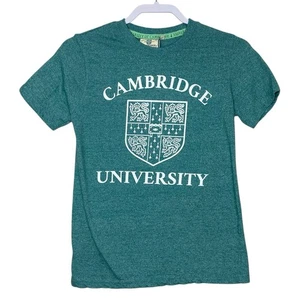 Cambridge University T-Shirt Womens Small Green Fitted Graphic Tee Crest Logo - Picture 1 of 7