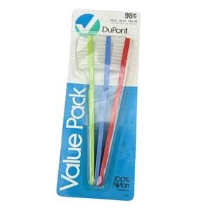 Vintage DuPont Toothbrushes Value Pack 295P Medium New Nylon Made in USA Dental - Picture 1 of 2