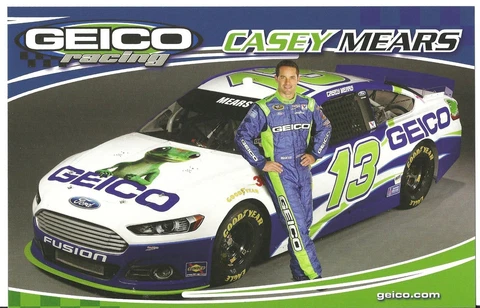 2013 CASEY MEARS "GEICO RACING" #13 NASCAR SPRINT CUP SERIES POSTCARD GEN6 Cover