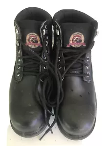 Brahma Mens Black Steel Toe Boots size 7w Pre-own, Oil Resistant, Slip Resistant - Picture 1 of 7