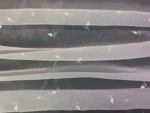 Tela de encaje transparente de organza bordada rosa verde blanca - Imagen 1 de 3