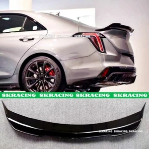 Glossy Black V Style Rear Trunk Spoiler Wing 1X Fits For Cadillac CT4 2020-2025 - Picture 1 of 11