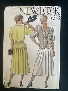 NEW LOOK Pattern 6333 NEW Oversize Jacket Top & Pleated Skirt Size 8-18 - Picture 1 of 3