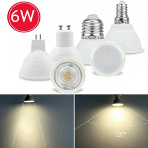 LED Bulbs E27 E14 MR16 GU10 6W Lamps Spot Light Condenser Diffusion Bright RLM - Picture 1 of 20