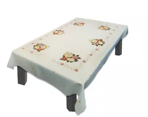 Christmas Rectangular WHITE Tablecloth 110x160cm present (43"x63") perfect gift - Picture 1 of 3