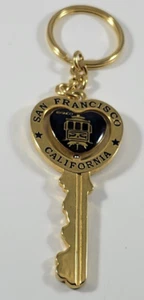 San Francisco California Key Spinner Keychain Trolly Gold Tone UNIQUE - Picture 1 of 5