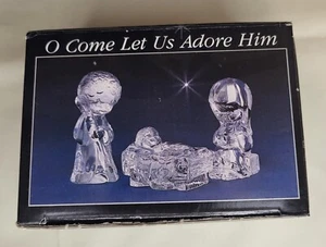 Precious Moments "O Come Let Us Adore Him" Crystal Figurine Nativity - Picture 1 of 7