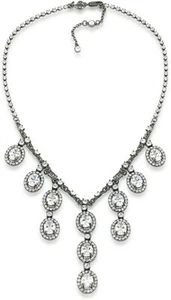 Collar frontal CAROLEE New York circonita cúbica gota tono hematita nuevo con etiquetas - Imagen 1 de 8